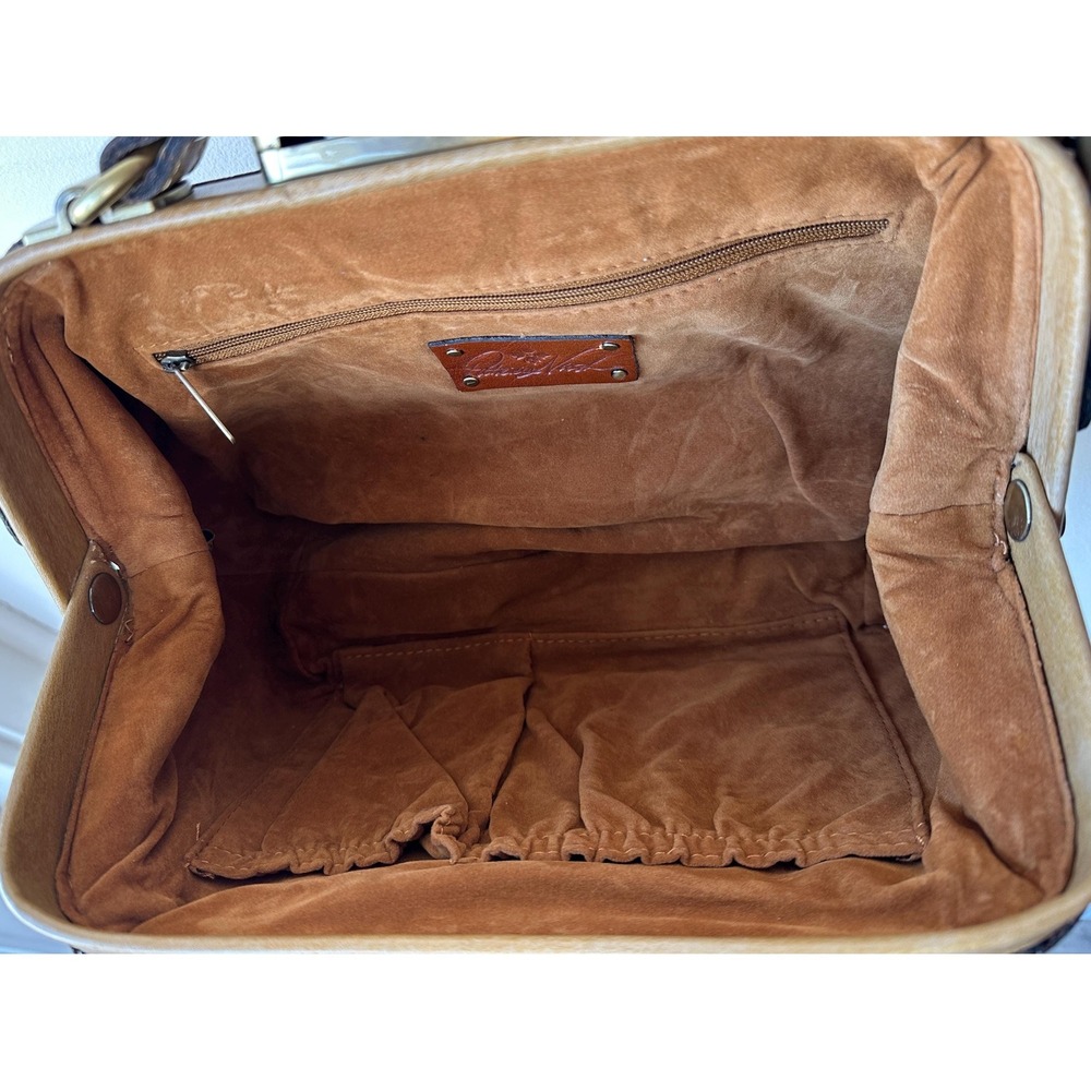 Patricia Nash Gracchi Floral Tooled Leather Satchel Crossbody Bag - Picture 5 of 9